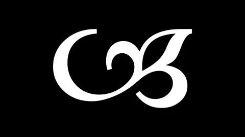 Fleuron Typography shape icon animated white color in black background Stock Footage 264644248