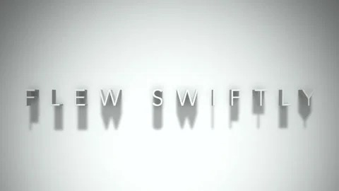 Flew swiftly 3D title animation white text on a white background Stock Footage 298895992