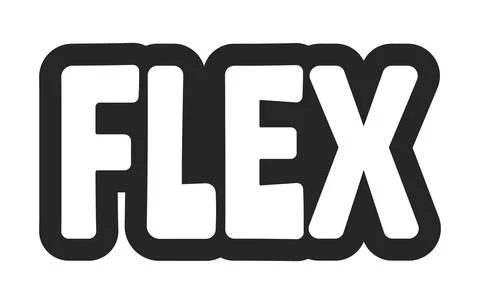 Flex bold outline call to action sticker Stock Illustration