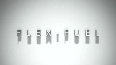 Flex-Fuel 3D title animation with shadows on a white background Stock Footage 296594878