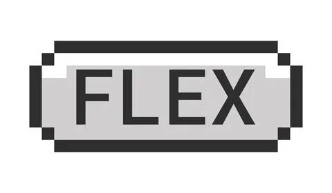 Flex monochrome pixel art button 스톡 일러스트