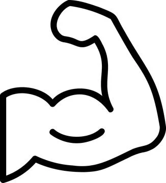Flexed bicep muscle arm for strength power Stock Illustration