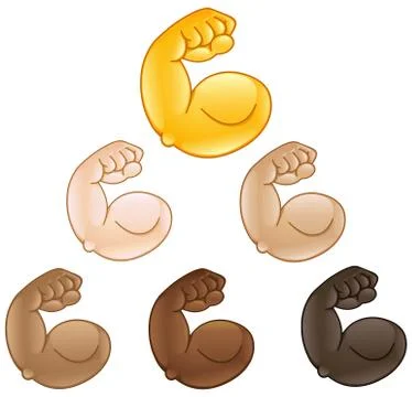 Flexed biceps hand emoji 库存插图