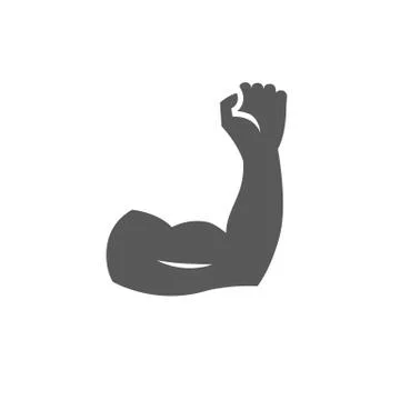 Flexed hand muscle in grayscale. Stock Illustration