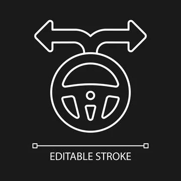 Flexibility to alternatives white linear icon for dark theme Stock Illustration