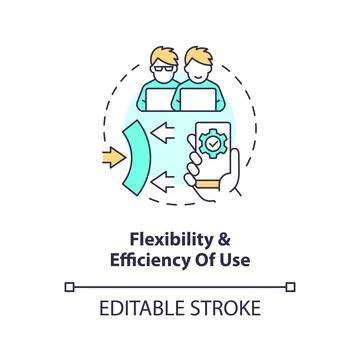 Flexibility and efficiency of use concept icon Stock Illustration