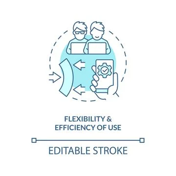 Flexibility and efficiency of use turquoise concept icon Stock Illustration