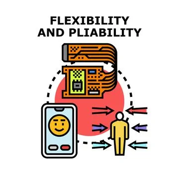 Flexibility and pliability concept with adaptable technology Stockillustratie