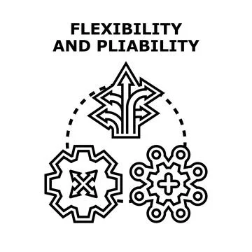 Flexibility and pliability concept with adapting gears and directions Stock Illustration