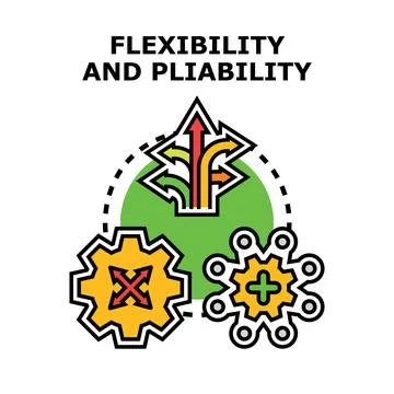 Flexibility and pliability concept with adapting gears and directions Stock Illustration