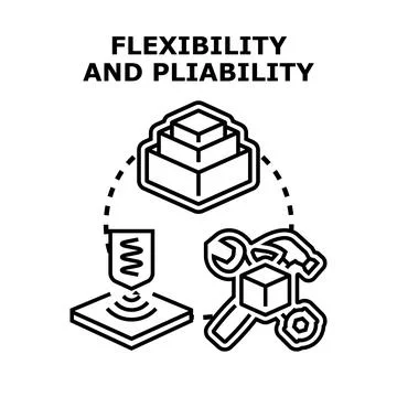 Flexibility and pliability concept illustrating adaptability solutions Stock Illustration