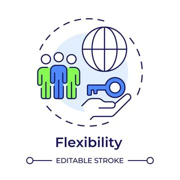 Flexibility multi color concept icon Stock Illustration