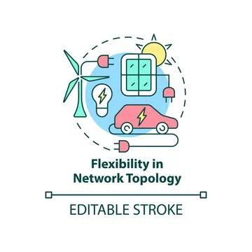 Flexibility in network topology concept icon Stock Illustration