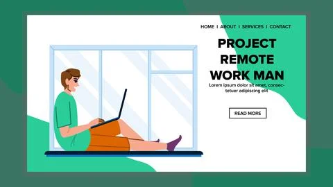 Flexibility project remote work man vector Stock Illustration