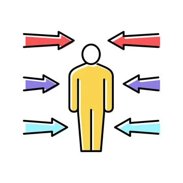 Flexibility soft skill color icon vector illustration Illustrazione stock