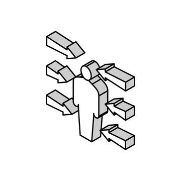 Flexibility soft skill isometric icon vector illustration Illustrazione stock