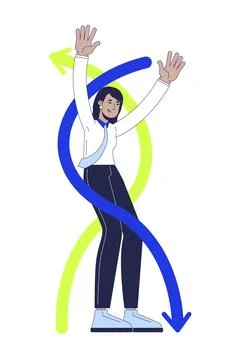 Flexibility soft skill in workplace 2D illustration concept 스톡 일러스트