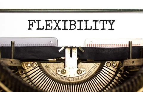 Flexibility symbol. Concept word Flexibility typed beautiful old retro vintag Stock Photos