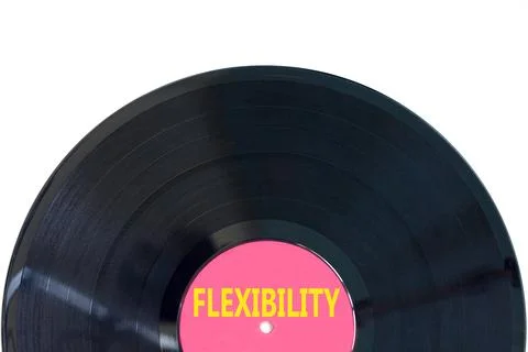 Flexibility symbol. Concept word Flexibility on beautiful black purple viny.. Stock Photos