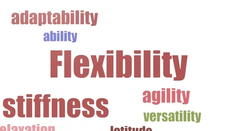 Flexibility Tag Cloud Animated On White Background Video stock 107221111