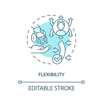 Flexibility turquoise concept icon Stock Illustration