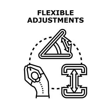Flexible adjustments concept with stretching and measurement icons Stock Illustration