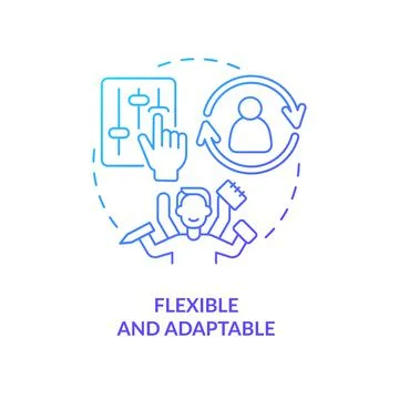 Flexible and adaptable blue gradient concept icon Illustrazione stock