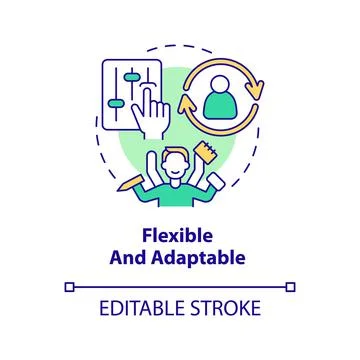 Flexible and adaptable concept icon Illustrazione stock