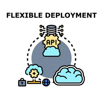 Flexible application deployment with cloud api integration Stock Illustration
