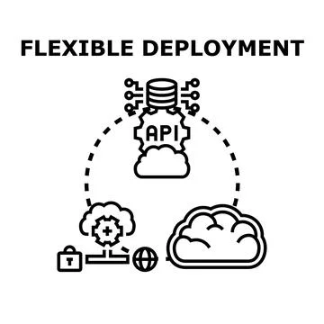 Flexible application deployment with cloud api integration Stock Illustration