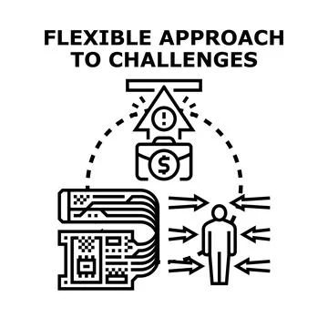Flexible approach adapting to business challenges and solutions Stock Illustration