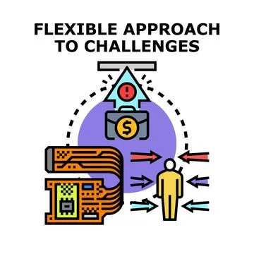 Flexible approach adapting to business challenges and solutions Stock Illustration
