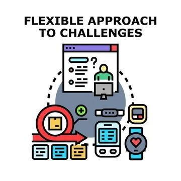 Flexible approach solving business challenges with agile development Stock Illustration