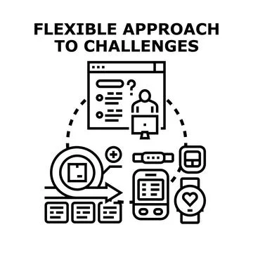 Flexible approach solving business challenges with agile development Stock Illustration