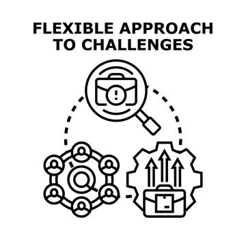 Flexible approach solving business challenges and problem analysis 库存插图
