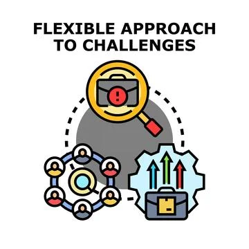 Flexible approach solving business challenges and problem analysis Stock Illustration