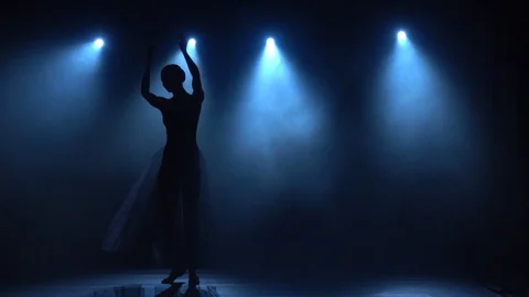 Flexible ballerina in tutu dancing classical ballet elements. Slow motion. Stock Footage 119226492