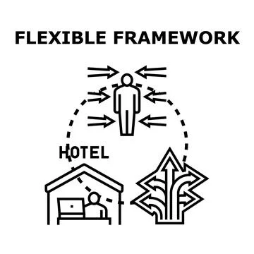 Flexible business framework adapting to customer needs Stock Illustration