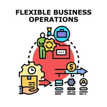 Flexible business operations adapting process flow Stock Illustration