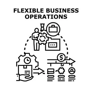 Flexible business operations adapting process flow 스톡 일러스트