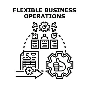 Flexible business operations enabling adaptable company management concept Stock Illustration