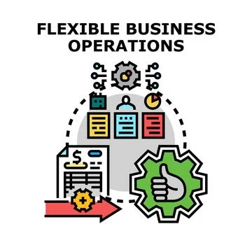 Flexible business operations enabling adaptable company management concept Stock Illustration