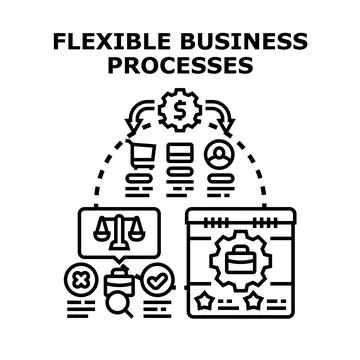 Flexible business processes adaptable management strategy concept Stock Illustration