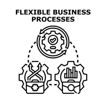 Flexible business processes digital concept illustration Stock Illustration