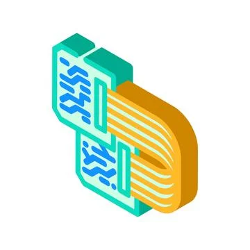 Flexible circuit board bending isometric icon vector illustration Stock Illustration