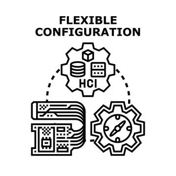 Flexible configuration concept with computing infrastructure components Stock Illustration