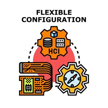 Flexible configuration concept with computing infrastructure components Stock Illustration