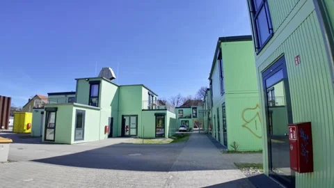 Flexible Container Systems n Modular Buildings, Mobile Room Service in Munich Stock Footage 267573946