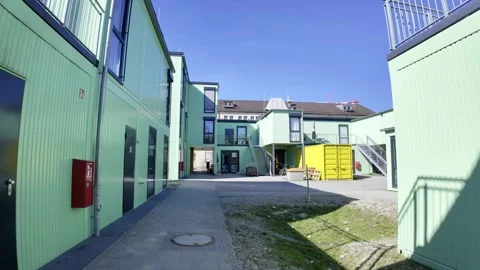 Flexible Container Systems n Modular Buildings, Mobile Room Service in Munich Stock Footage 267574776