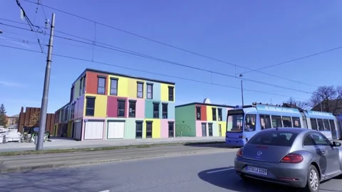 Flexible Container Systems n Modular Buildings, Mobile Room Service in Munich Stock Footage 267575758